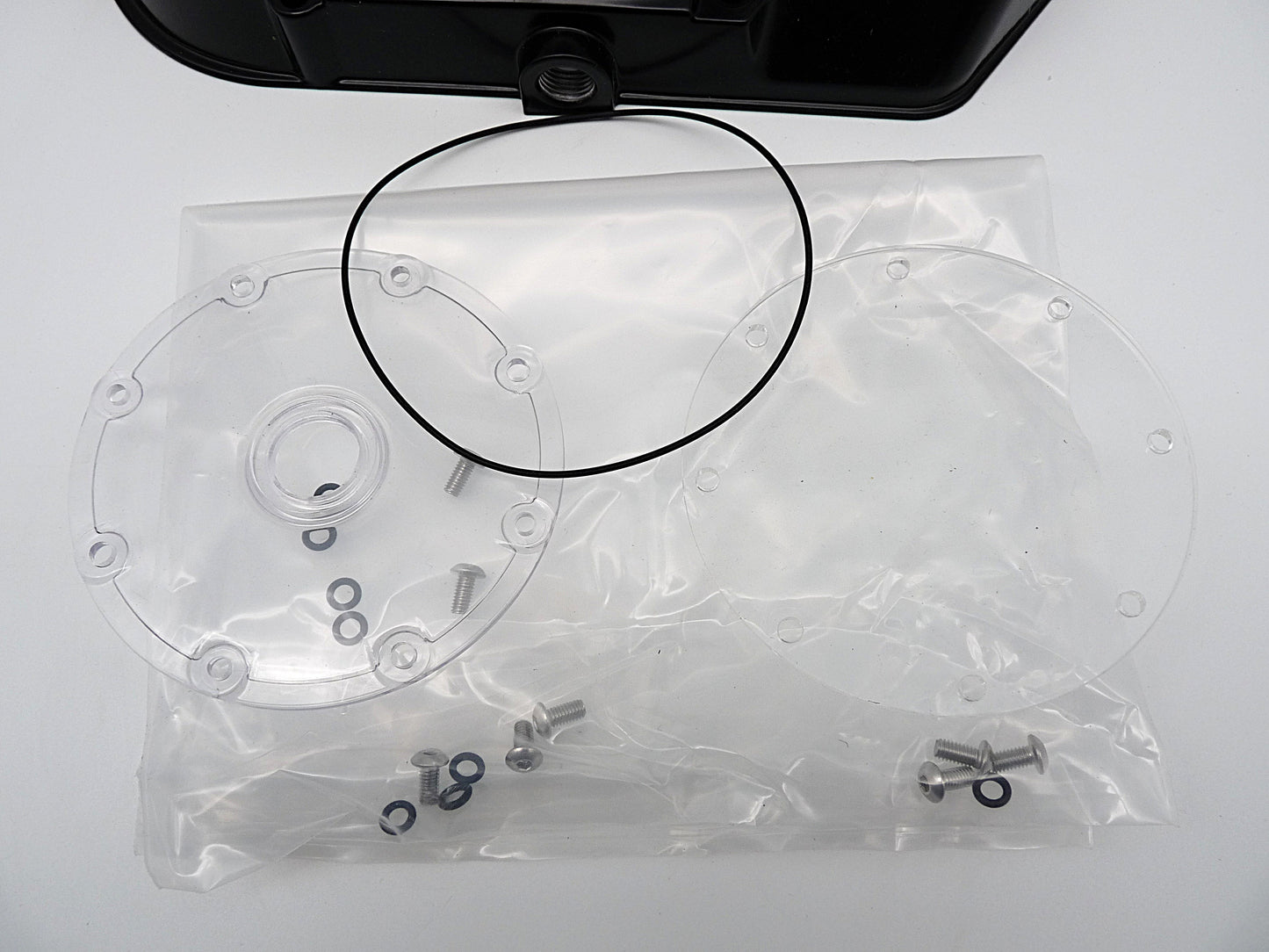 Simson Kupplungsdeckel SCHWARZ mit Sichtfenster für S51, SR50, KR51/2 gewölbt mit Verschluss